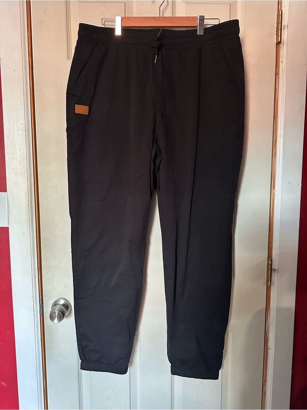 Black Elastic Waist Jogger Pants 4XL Cotton Stretch (Unknown/Generic Brand)